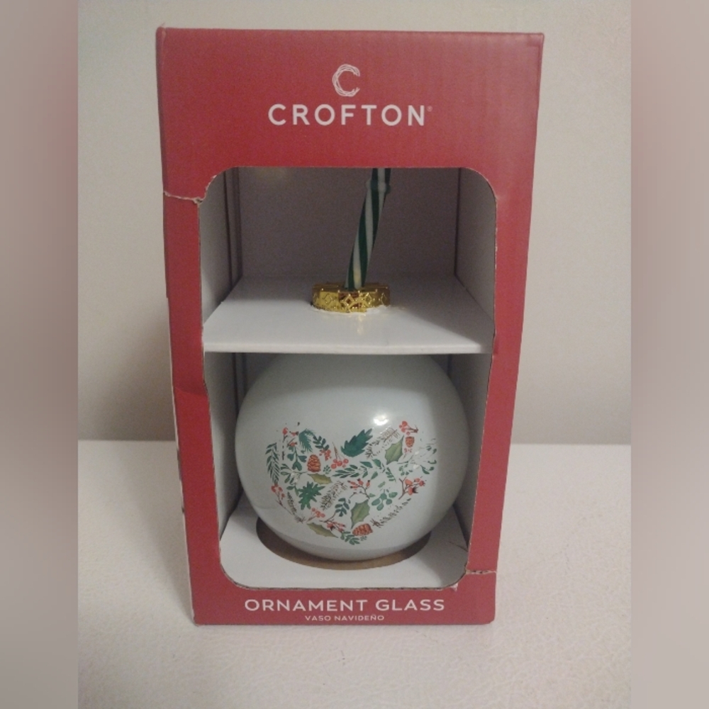 Crofton Sipper Glass Ornaments Cup W/Straw